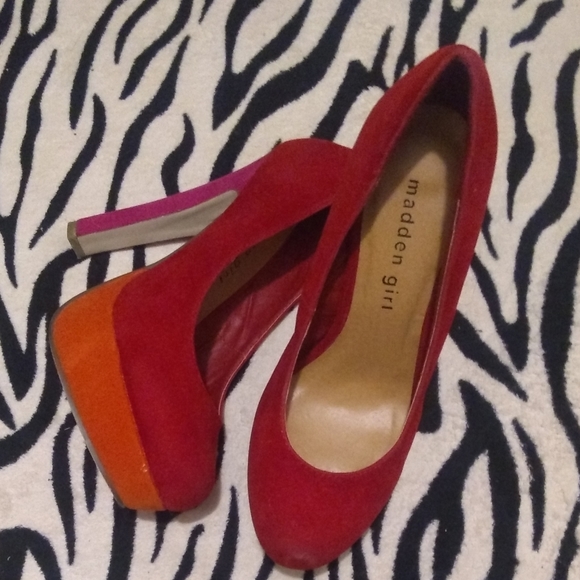 Madden Girl Shoes - Madden Girl Mellony red color block platform heels
